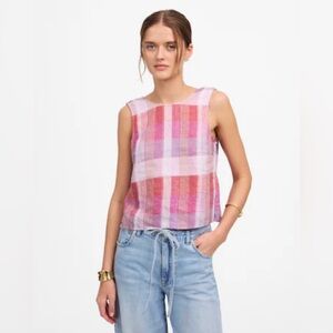 Madewell Plaid Tank Linen size Small